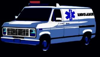 ambulance on a black background