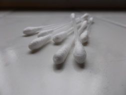 cotton buds on the table