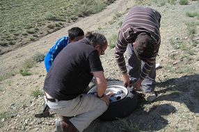 wheel repair on roadside