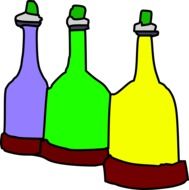 clipart of the colorful bottles