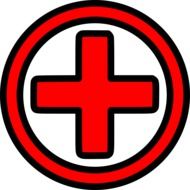 red cross in a red circle