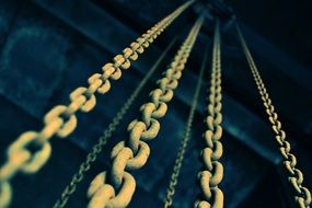 chains in industry close up