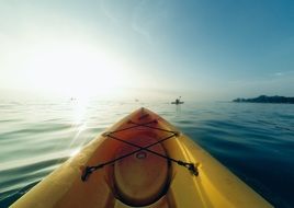 kayaking in sunny day