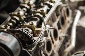 closeup of engine