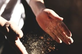 clapping hands of baker