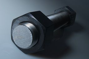 bolt with nut close up