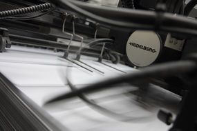 Black and white photo of the printing