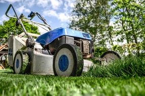 blue lawn mower