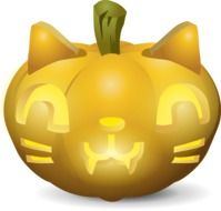 painted cat head pumpkin