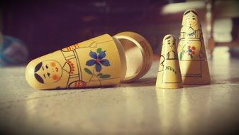 triangular vintage nesting dolls