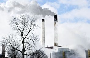 Smoke pipes at a power station