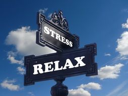 "Stress" and "relaxation" signs clipart