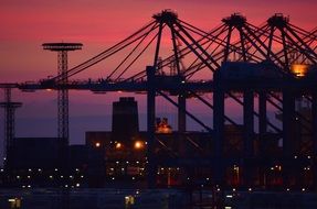 pink twilight over the port