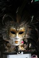 Venetian mask with feathers