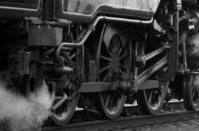 Black and white photo of Locomotive