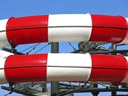 hydroslides, red and white tubes