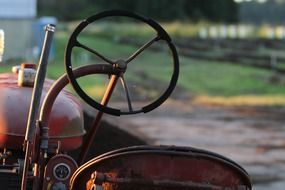 iron wheel on the tractor