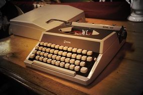 antique typewriter on the table