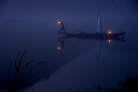 night fishing with lanterns