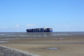 Large ship with containers