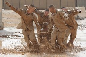 Picture of teamwork training exercise