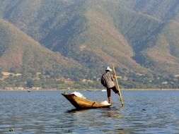 balancing fisherman in Inle lake