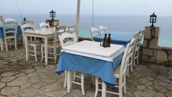 restaurant on seaside, greece