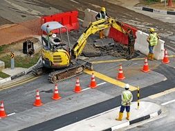 panorama of construction works