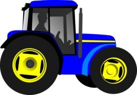 painted blue tractor