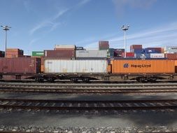 freight cars at the railway station