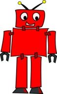 painted red robot