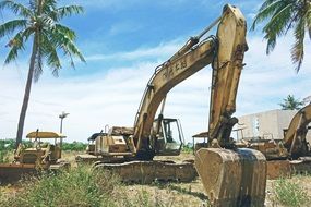 abandoned rusty excavator