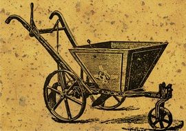 vintage wheelbarrow drawing