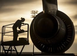 a mechanic at a military air base