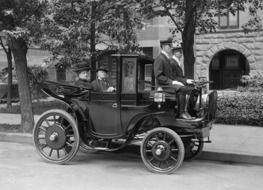 Black and white photo of the automotive