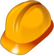 yellow construction helmet on a white background