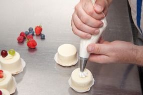 production of cream for cakes