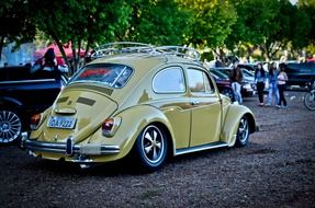volkswagen beetle, oldtimer car on road