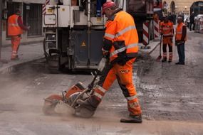 workers in road construction