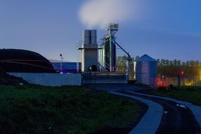 remote view of a chemical factory in ruhr area