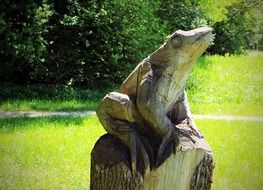 wooden frog figurine