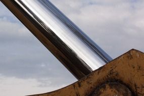 big shiny detail of the excavator