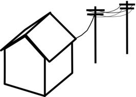 clipart of energy power lines and house