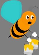 bee with buckets of honey