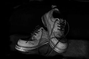 old shoes in the dark