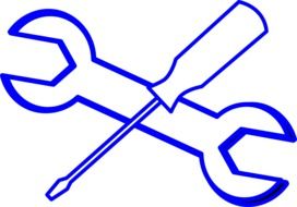 graphic image of a blue wrench and screwdriver