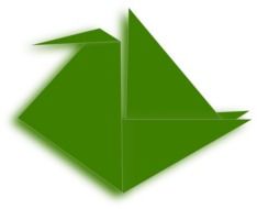 crane like a green origami