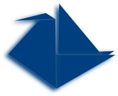 blue origami crane