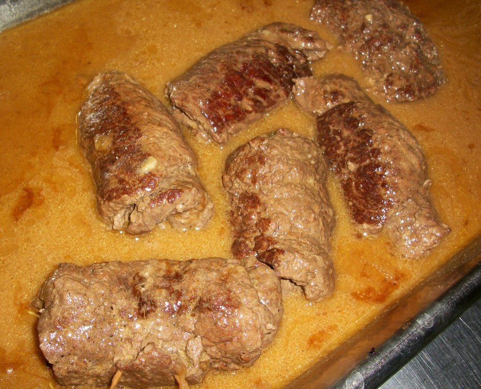 Roulade meat on the table