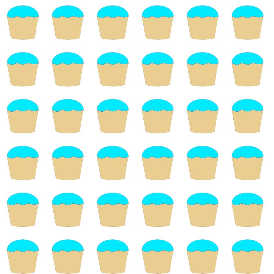 blue and brown cupcakes, food background